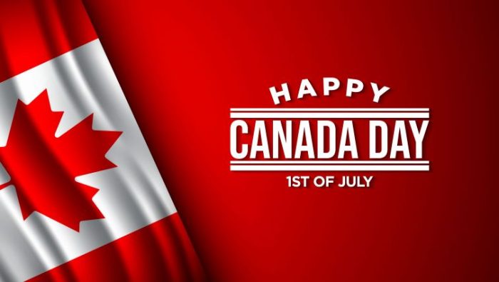 Is July 1st a public holiday - a Canada Day banner.